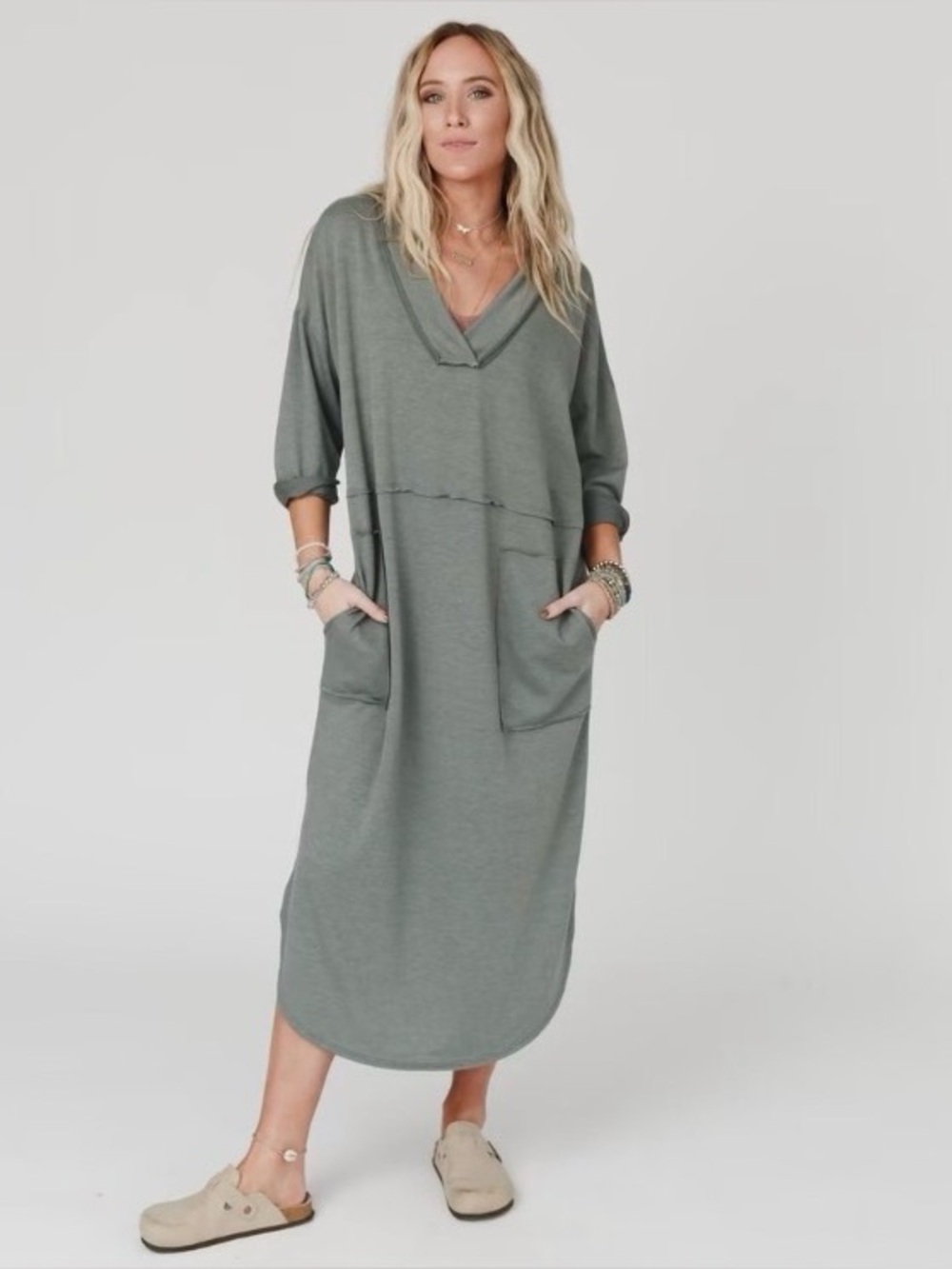 Three Bird Nest Sage Green Maxi Dress
